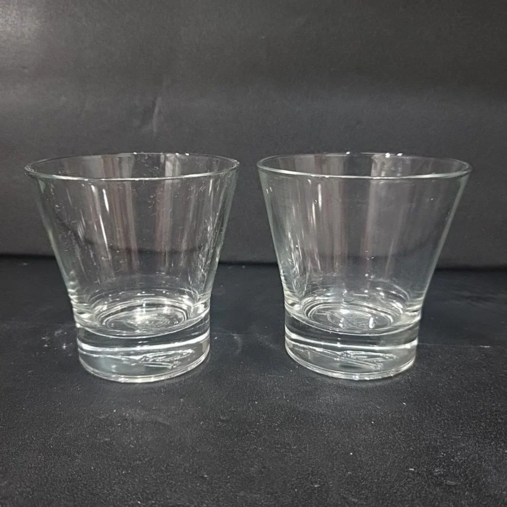 Crown Royal Tapered Whiskey Glasses, Set of 2, Embossed‎ Logo, Italian Barware